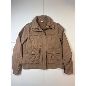J.Crew Women Utility Field Chore Jacket Cropped Military Style Twill Canvas Sz 8